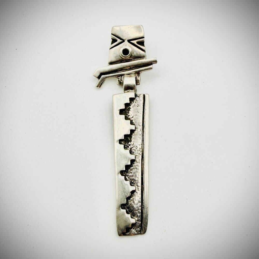 Navajo Ervin Hoskie Sterling Pendant 1.25"